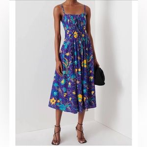 Derek Lam Crosby Purple Reef Aline Midi Dress 6